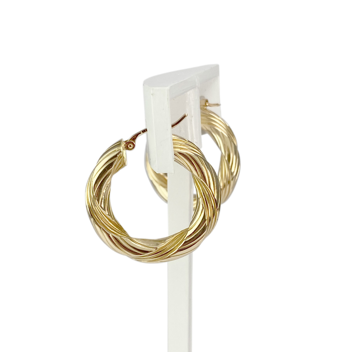 Boucles d'oreilles d'occasion or 750 jaune 25 mm