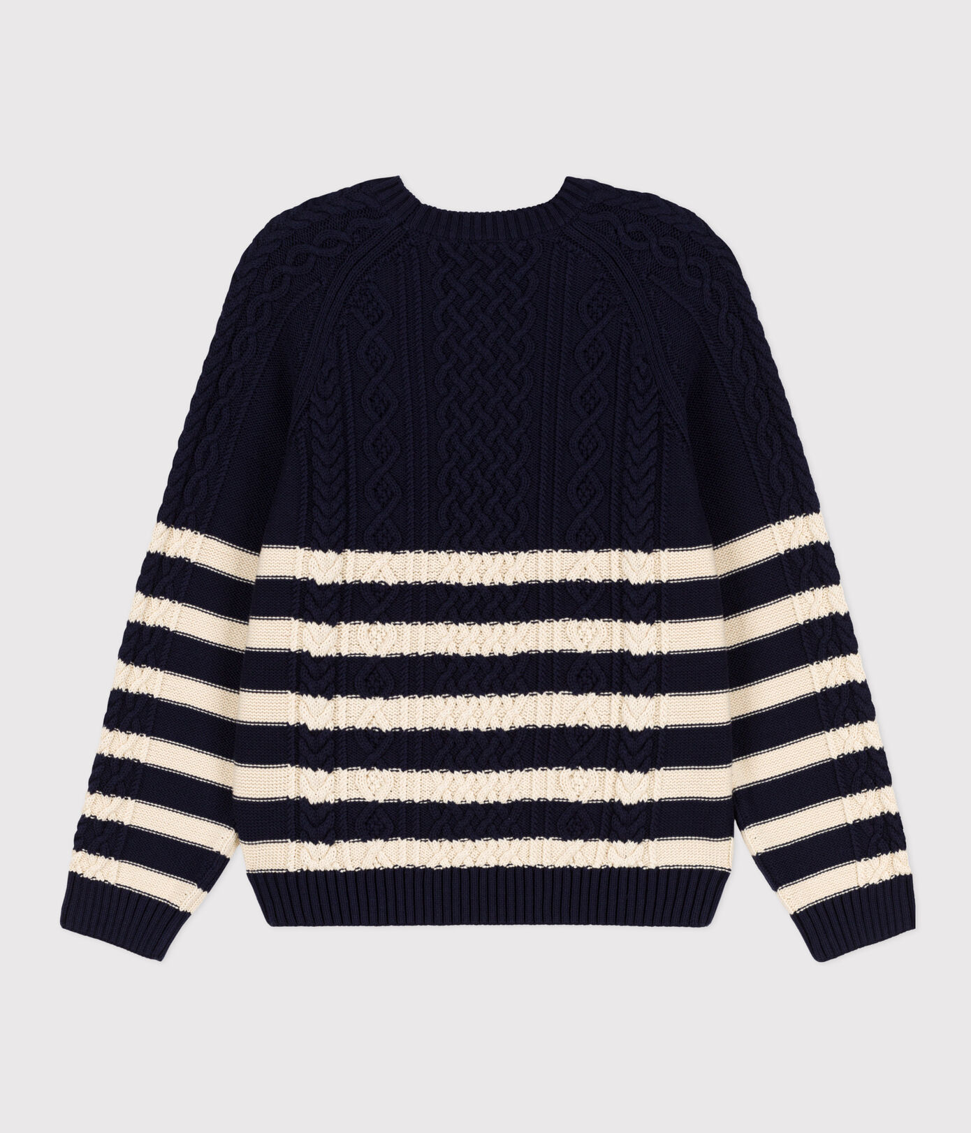 Pull irlandais à rayures en coton Femme