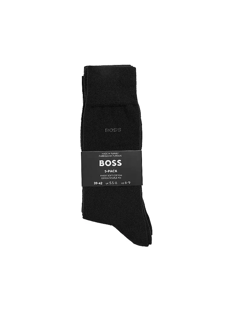 BOSS Socken 5-Pkg black schwarz