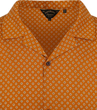 Superdry Overhemd Short sleeve Oranje Geo Tan Print M4010770A-2HI kopen
