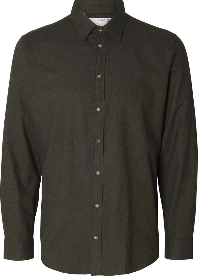 Selected Homme SLHSLIMOWEN-FLANNEL SHIRT LS NOOS Forest night/solid