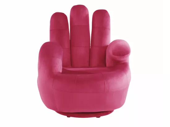 Fauteuil main pivotant CATCHY en velours - Fuchsia