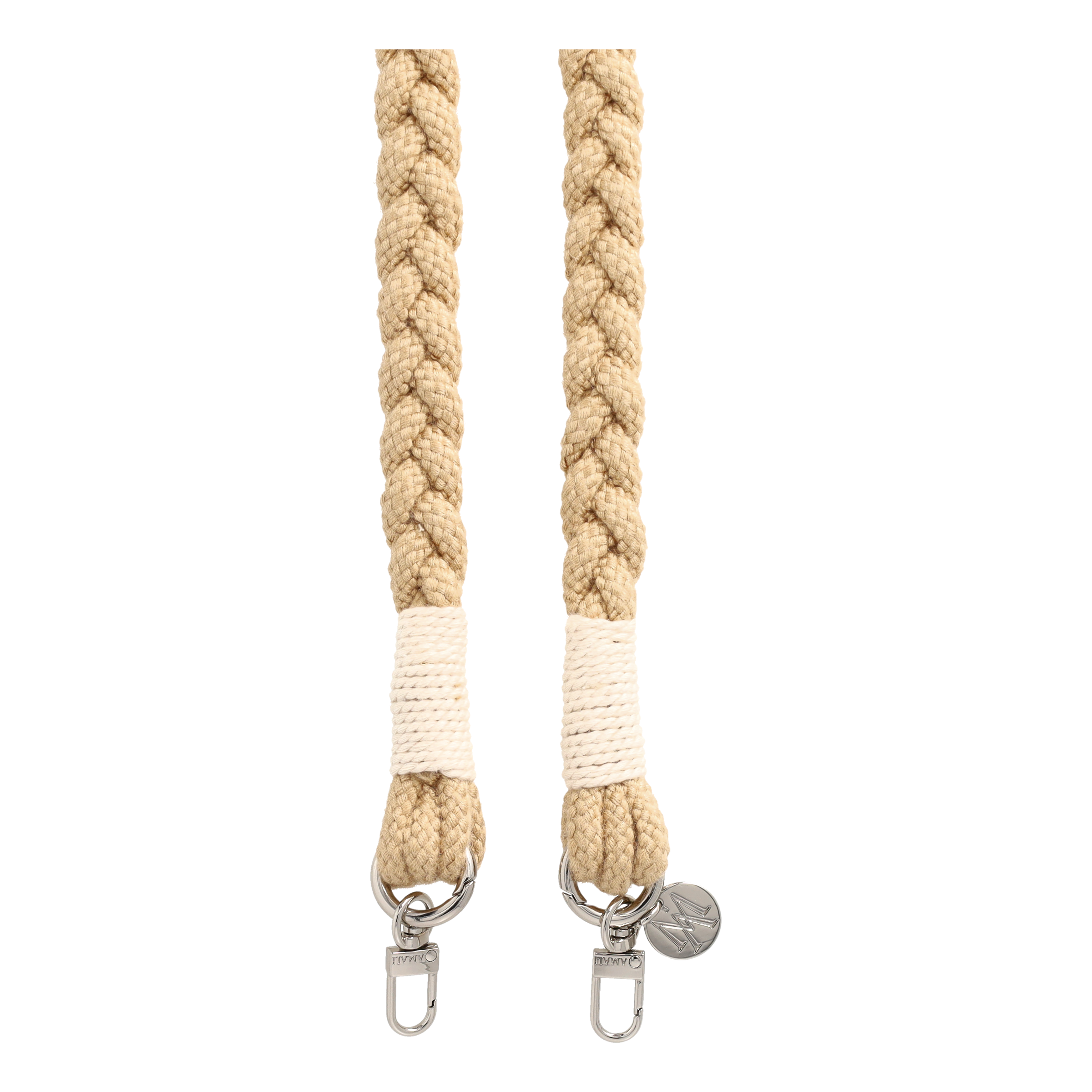 Handgemachte Handykordel Geflochtenes Umhängeband für Handyhüllen Gold - Beige (Ecru)