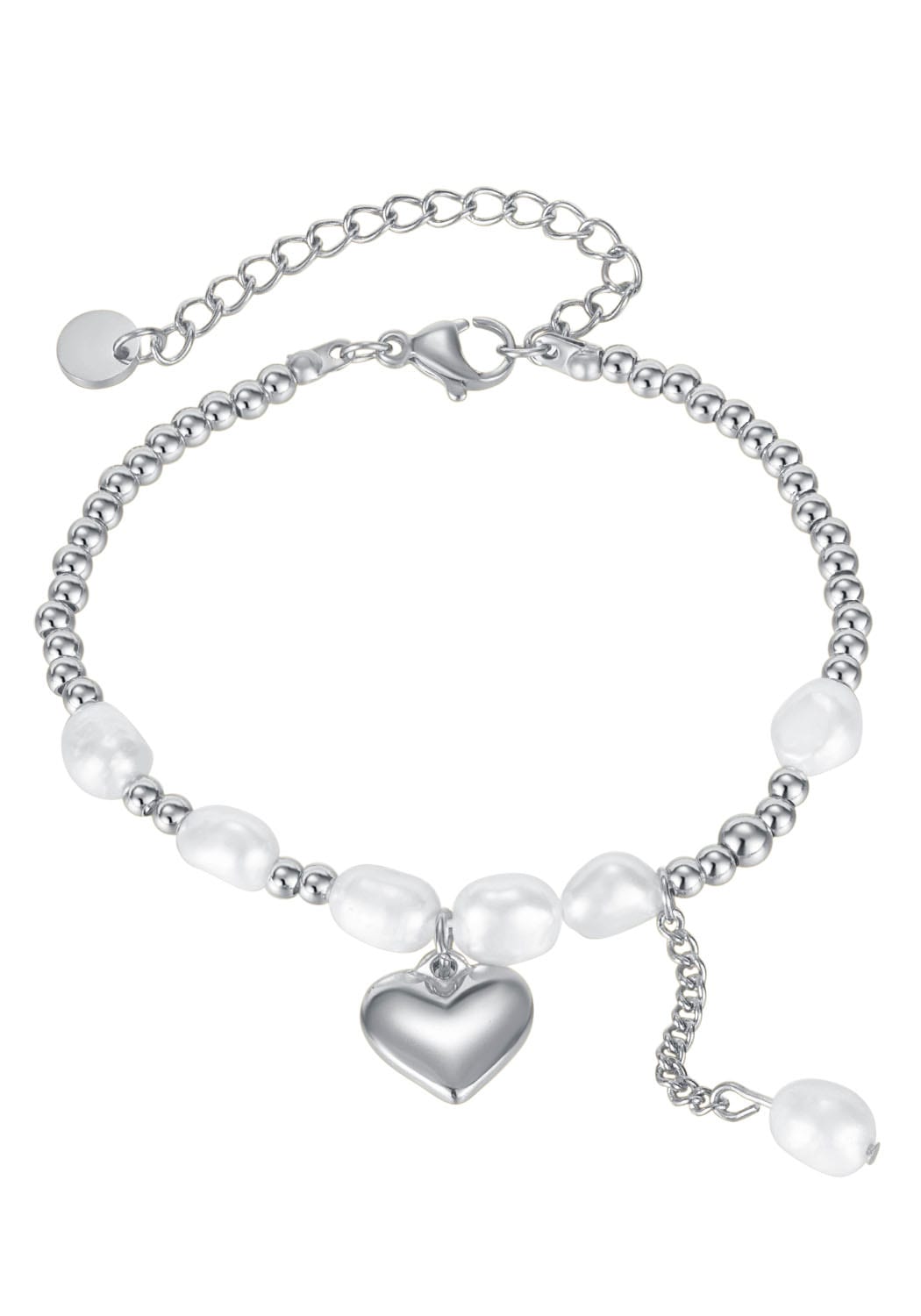 Firetti Edelstahlarmband »Schmuck Geschenk Herz & Perlen« mit Süsswasserzuchtperle