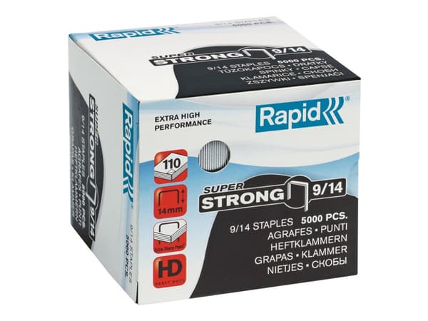 Rapid Super Strong - Stifter - 9/14 - 14 mm - galvanisert stål - pakke av 5000 - for Rapid HD9