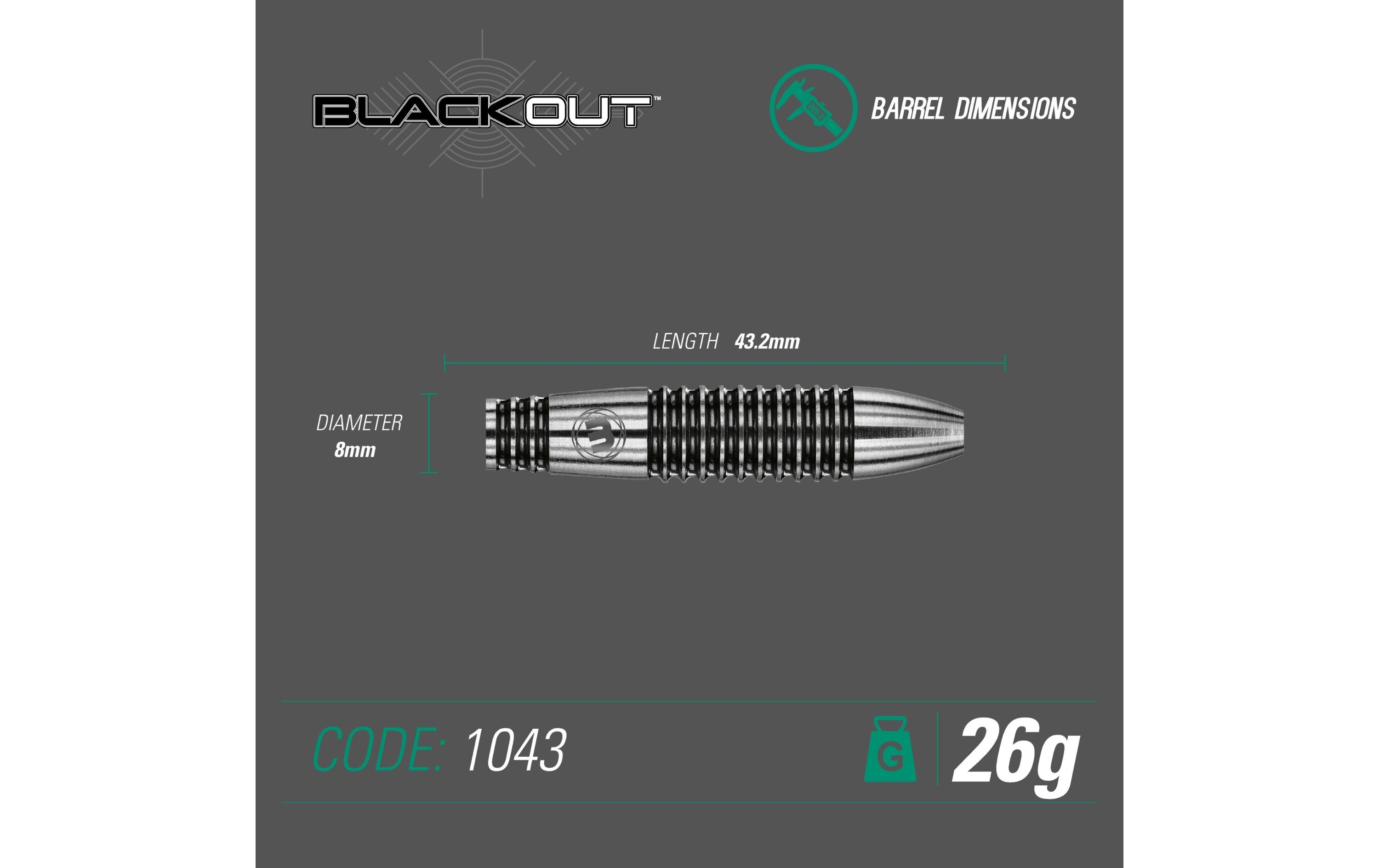 Dartpfeile Steeldart Blackout 3 StückDartpfeile entworfen mit Hilfe 3D-Modeling-Technologie