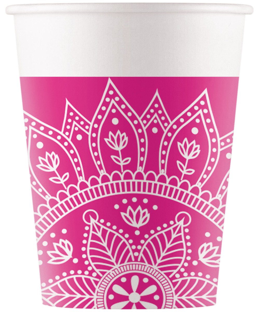 Fuchsia Beker Mandala 200ml 8st