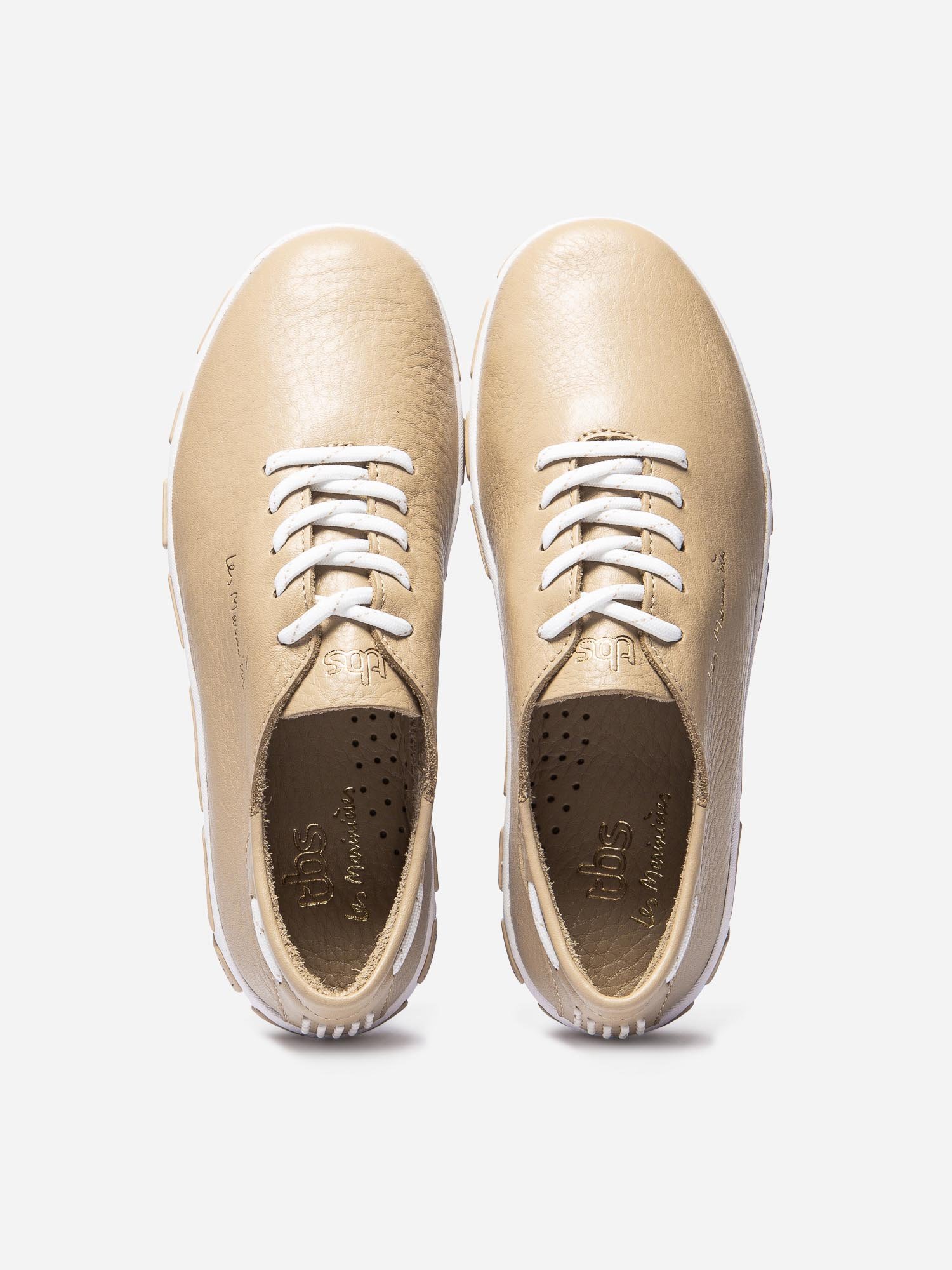 Tennis Femme Confort Cuir Beige