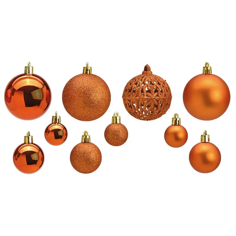Kerstballen - 100ST - koper - kunststof - 3-4-6 cm