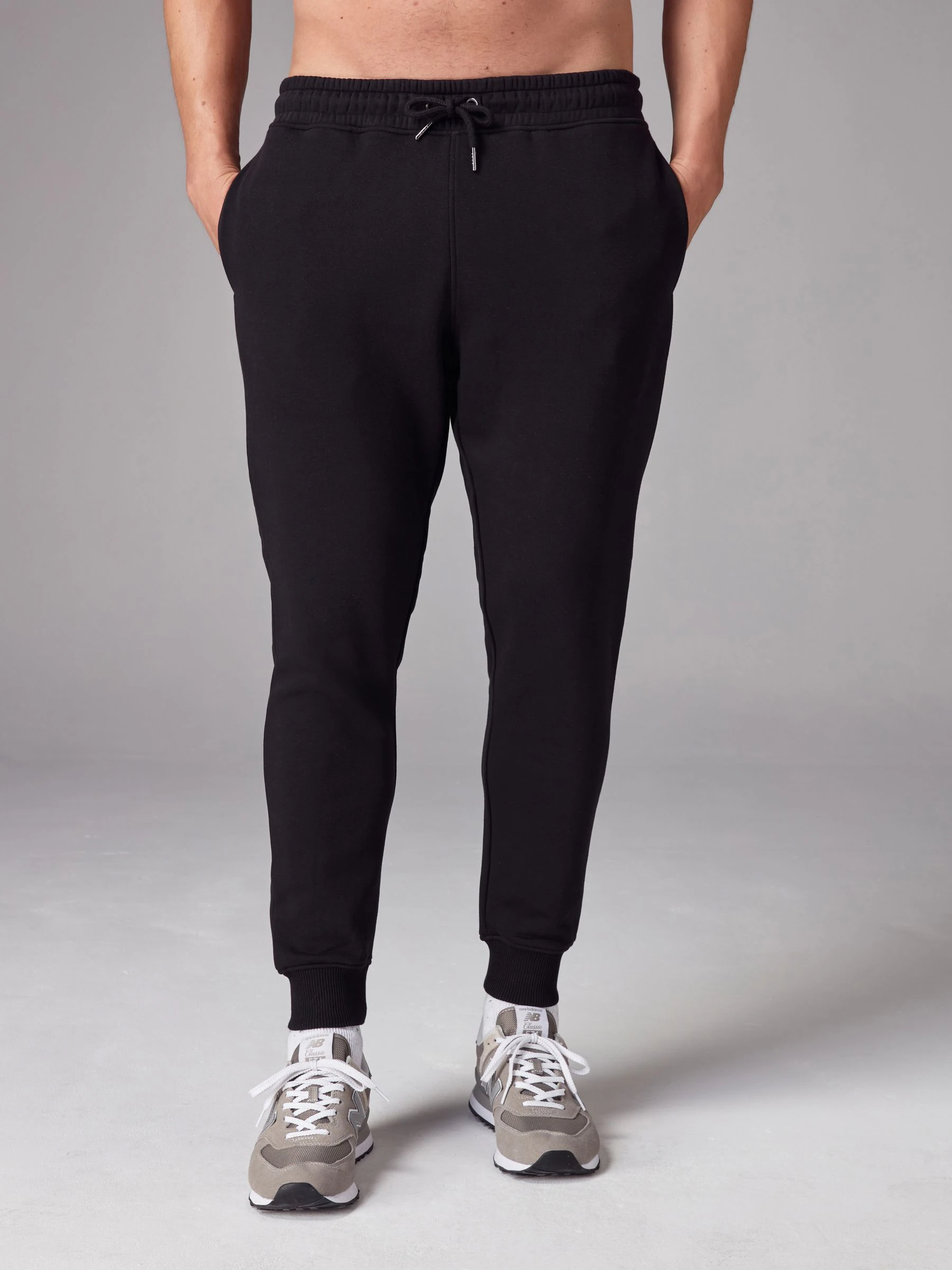 Zwart/marineblauw - Verpakking van 2 slim-fit jersey joggingbroeken met hoog katoengehalte