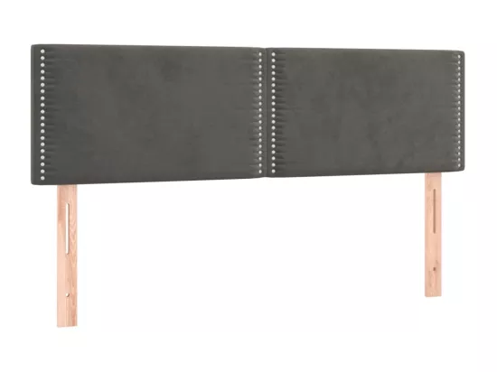 Sommier tapissier matelas et LED Gris foncé 140x190 cm Velours