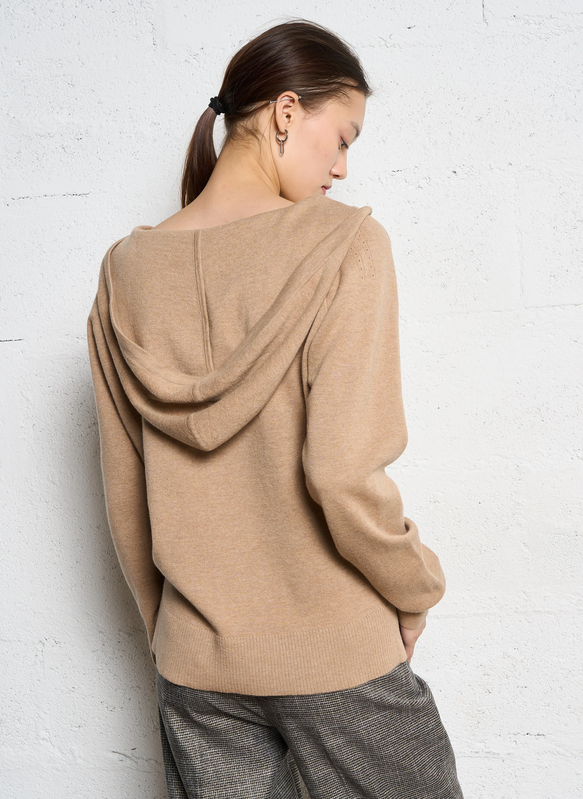 ALABAMA - Sweat à capuche en laine et coton | Beige
