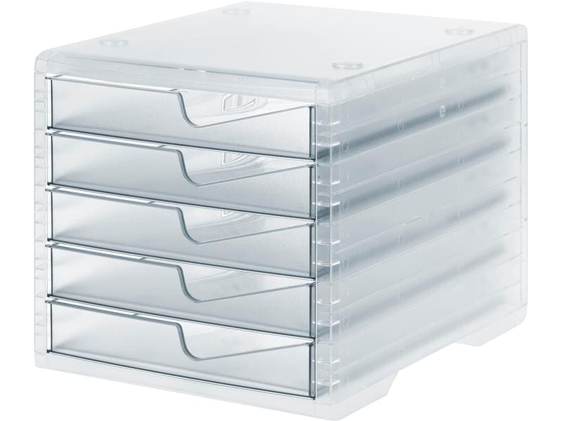 Styro Schubladenbox Styroswingbox light Transparent Schubladenbox mit 5 Schubladen