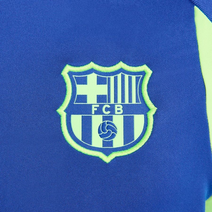 FC Barcelone Maillot d'Entraînement Dri-FIT Strike Drill Avant-Match 3ème - Bleu Royal/Vert