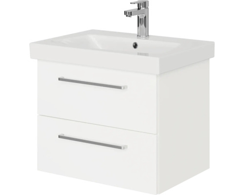 Pelipal Sunline 105 badkamermeubelset (B x H x D 65 x 56 x 46,5 cm), hoogglans witte fronten, met keramische wastafel en badmeubel