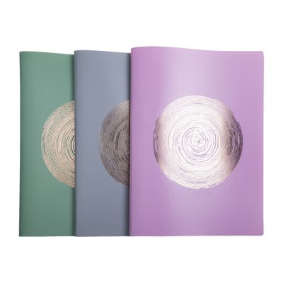 Exacompta Ellipse - Porte vues - 60 vues - A4 - timbre en or rose - gris, vert céladon, vieux rose