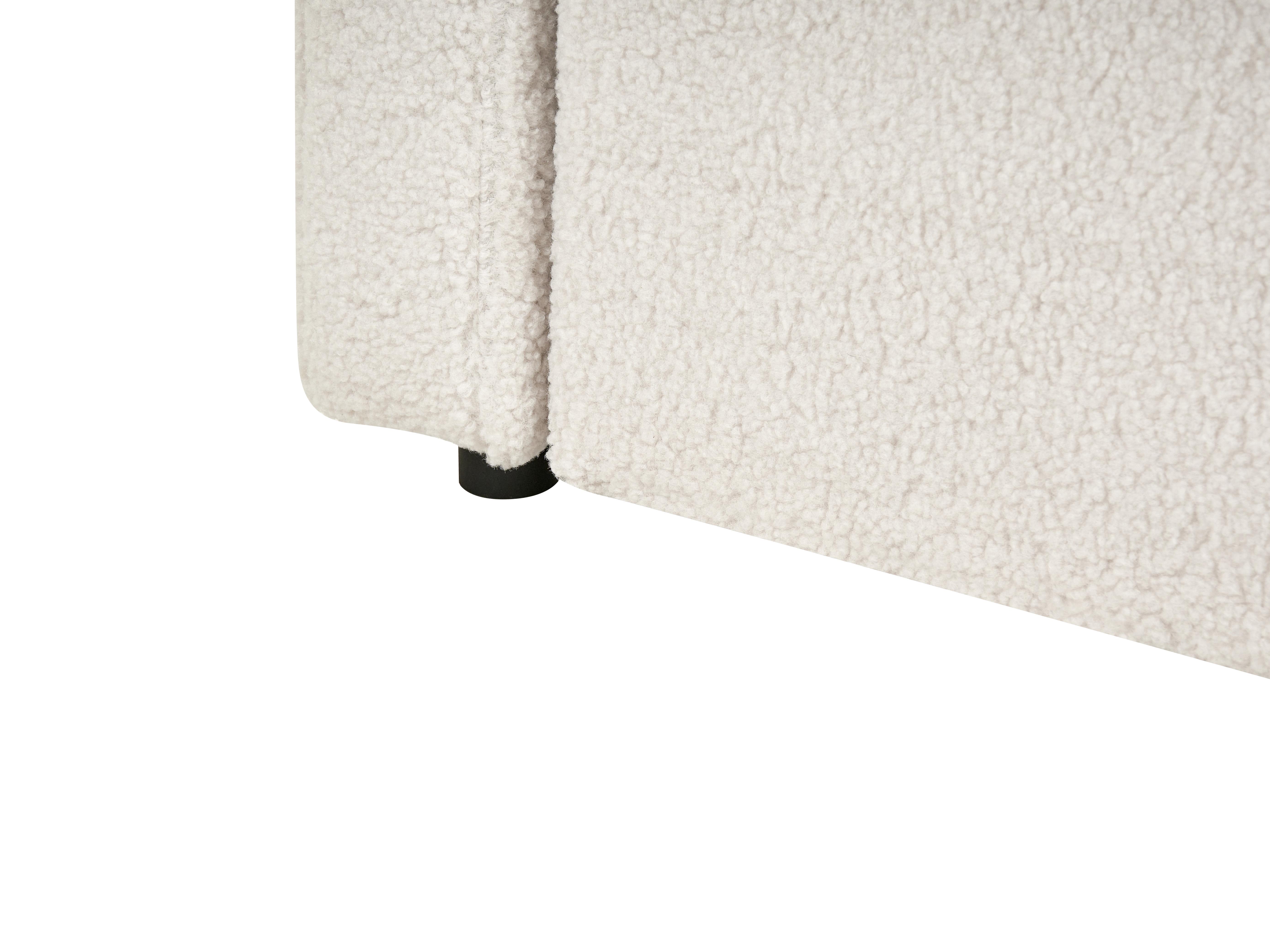 Onderschuifbed Bouclé ALBIAC 90 x 200 cm Wit