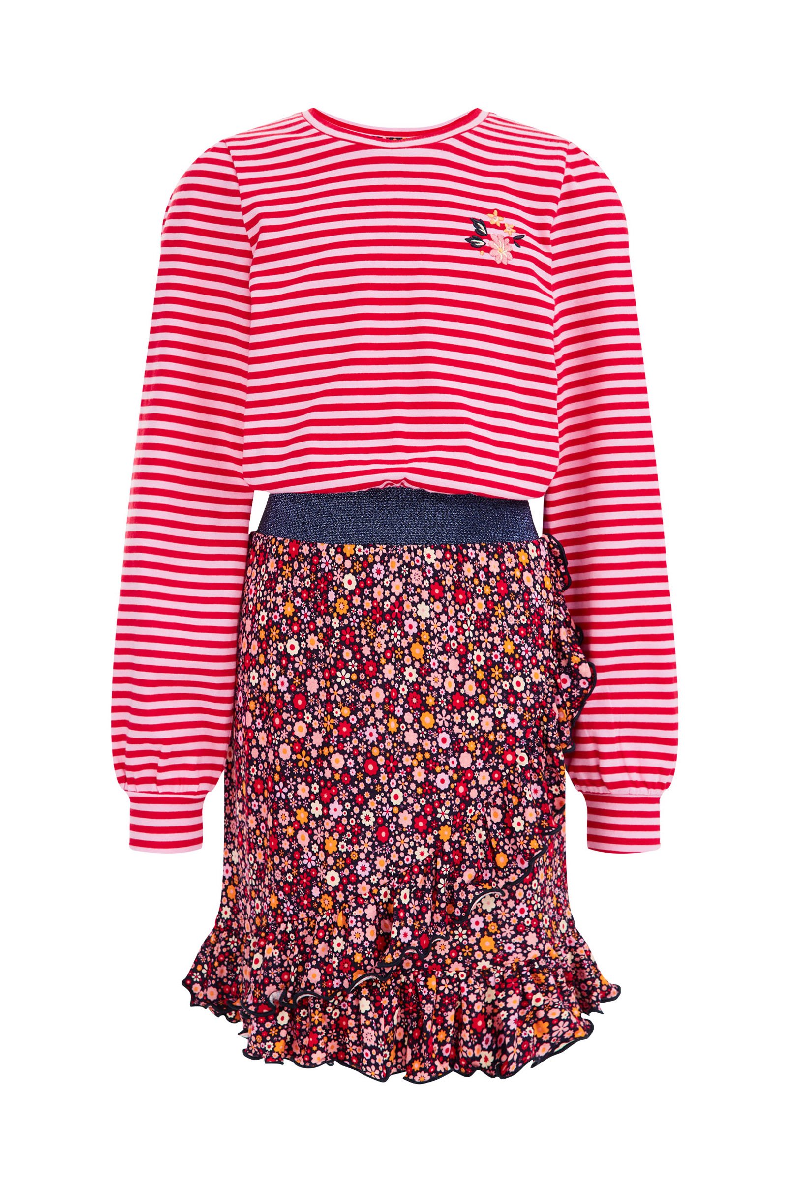 Meisjes jurk met dessin WE Fashion Roze