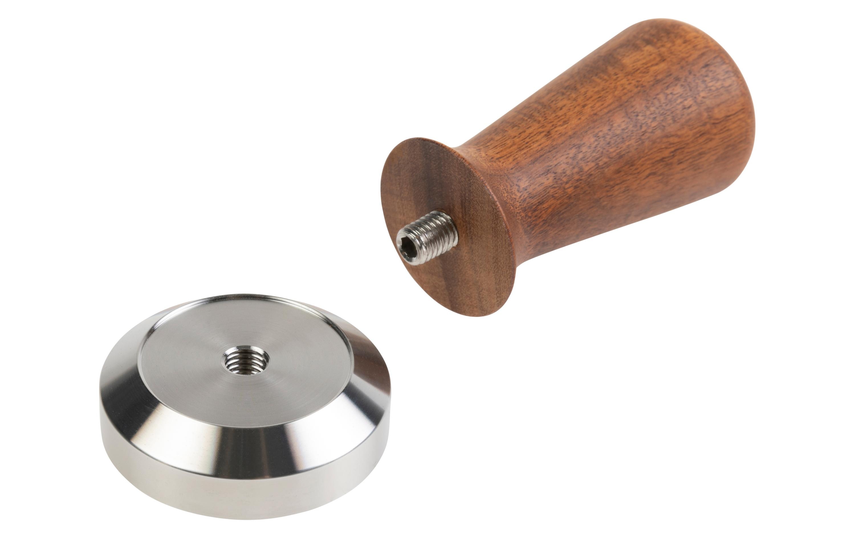 Tamper Akazie, 53 mmKaffee-Tamper zum Verdichten des Kaffeepulvers im Sieb