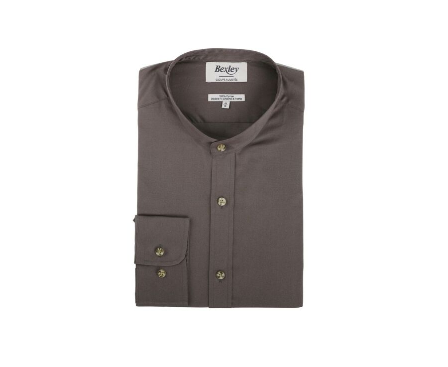 Chemise coton kaki foncé unie - ACHILDE