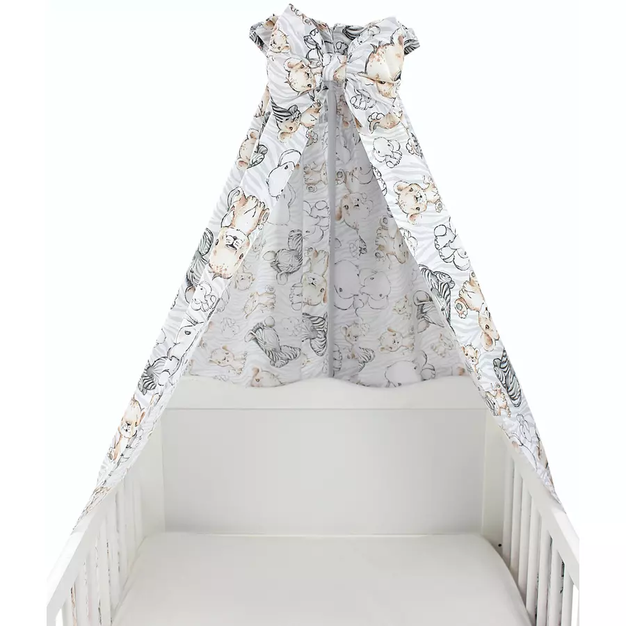 TupTam Babybett Himmel mit Schleifchen graubraun