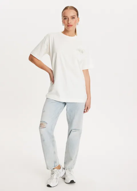 T-shirt met print amour off-white (WIT.O)