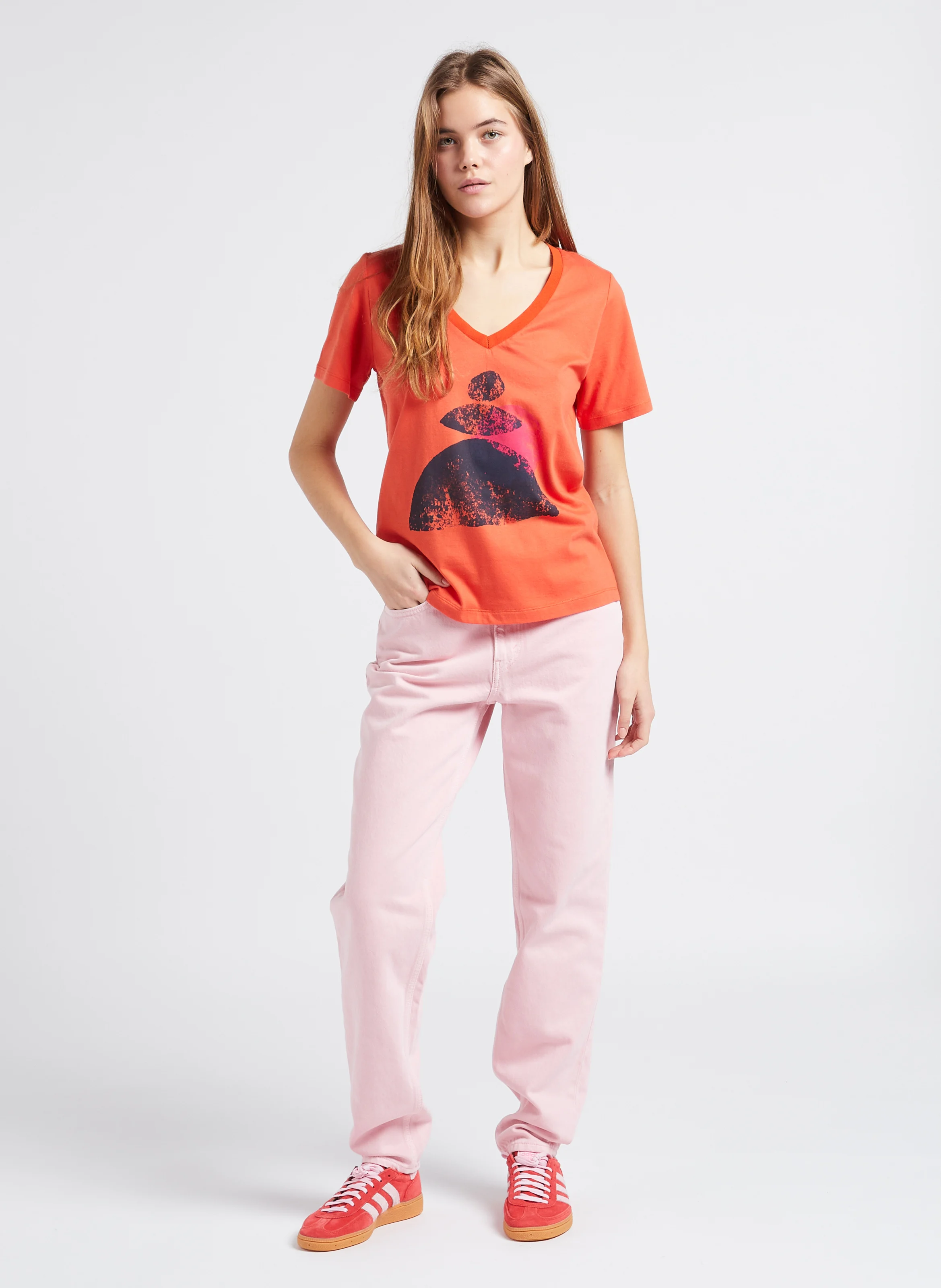 HANDBALL SPEZIAL W - Baskets basses en cuir velours | Rouge