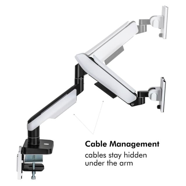LogiLink Gaming-monitorarm 17-32 med belysning Svart/Vit