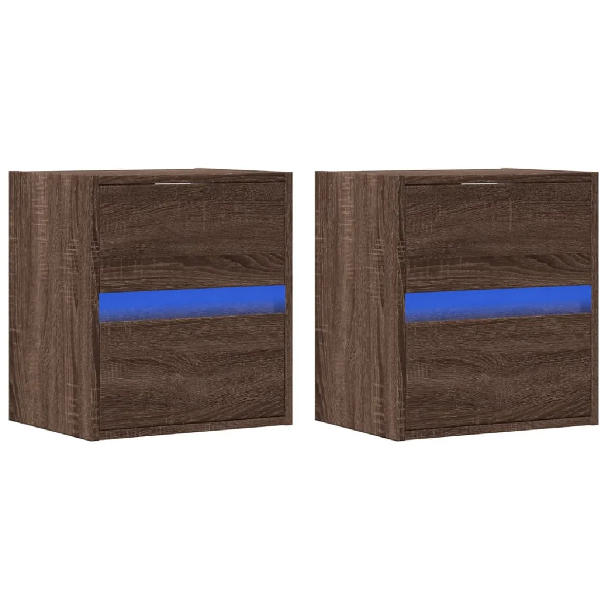 vidaXL Tables de Chevet Murales LED