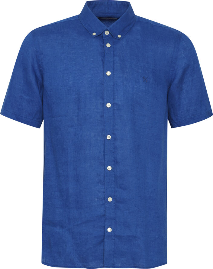 Casual Friday CFANTON 0071 SS 100% linen shirt Mazarine blue