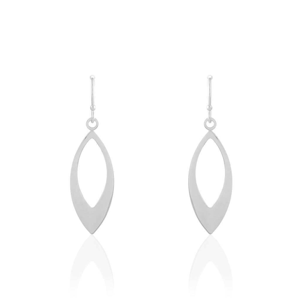 Boucles D'oreilles Pendantes Andrienne Argent Blanc