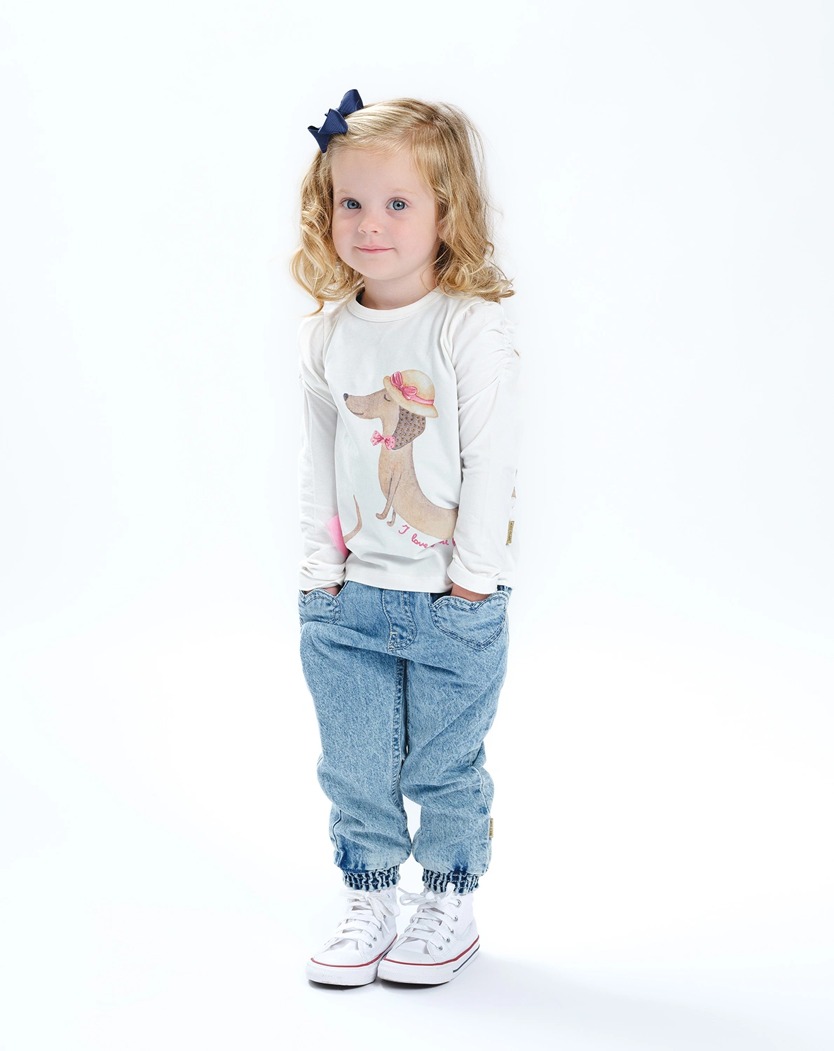 Langarmshirt ANGELA DOG in ivory