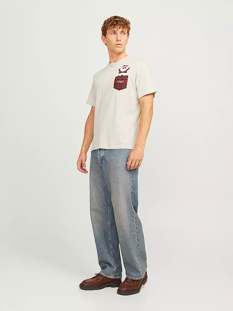 JACK & JONES T-Shirt JJXMAS beige