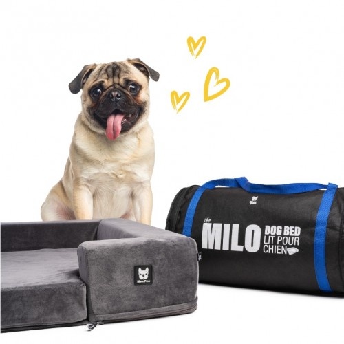 Cama ortopédica viscoelástica Patasbox Milo cinza para cães