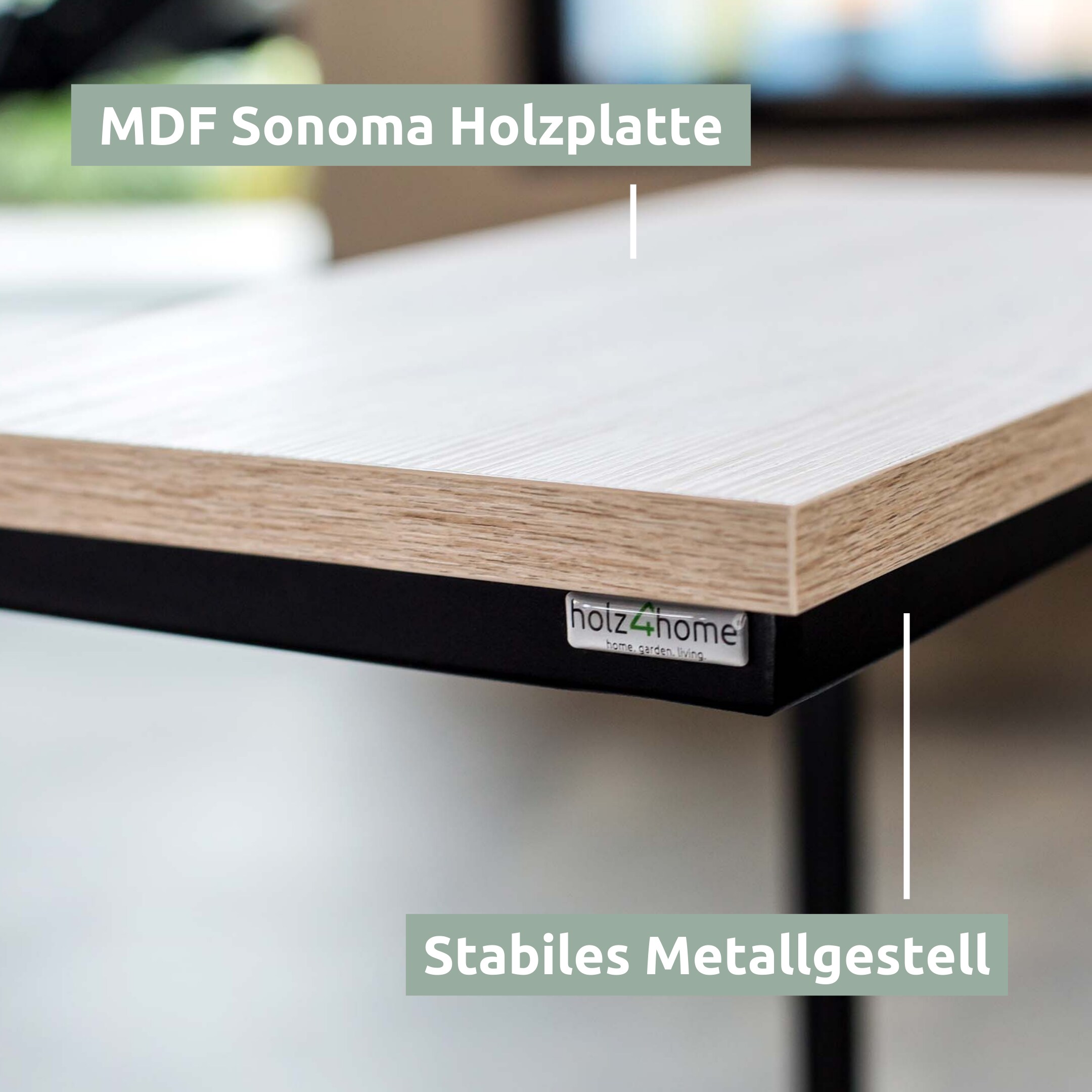 holz4home® Beistelltisch Eiche von holz4home® | Sonoma MDF