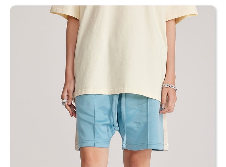 Baethreads - Unisex gestreepte, geperste sweatshorts in 6 kleuren
