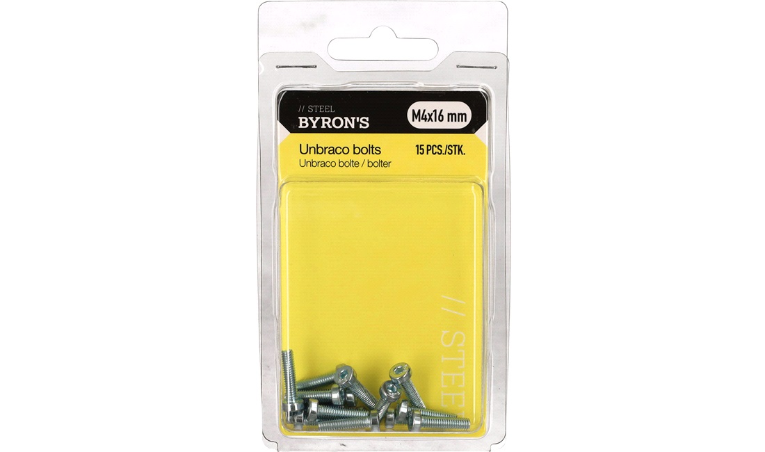Unbraco bolte 4x16 mm - 15 stk.