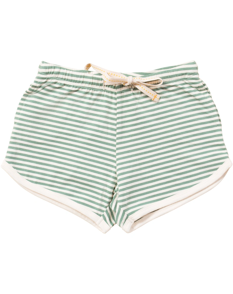Jersey-Shorts GREEN STRIPES in weiß/grün