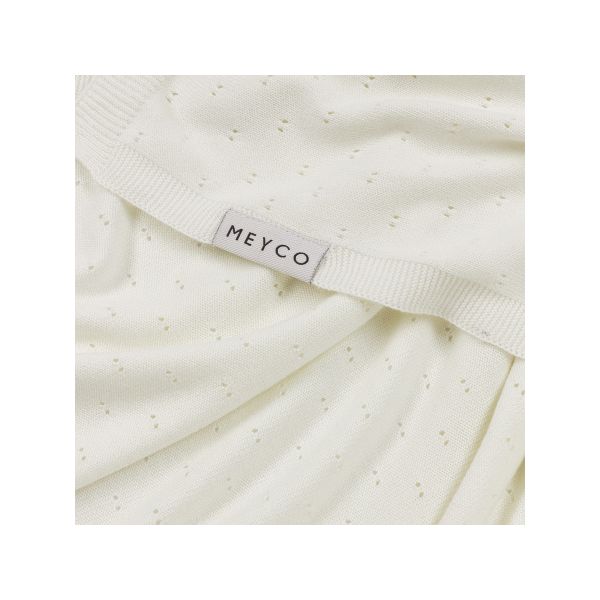 Meyco Ledikantdeken Ajour Bamboe Offwhite 100 x 150 cm
