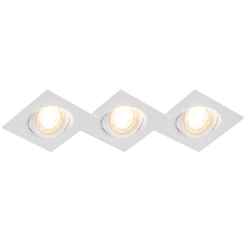 Set van 3 inbouwspots, wit, inclusief LED, 3-traps dimbaar - Miu