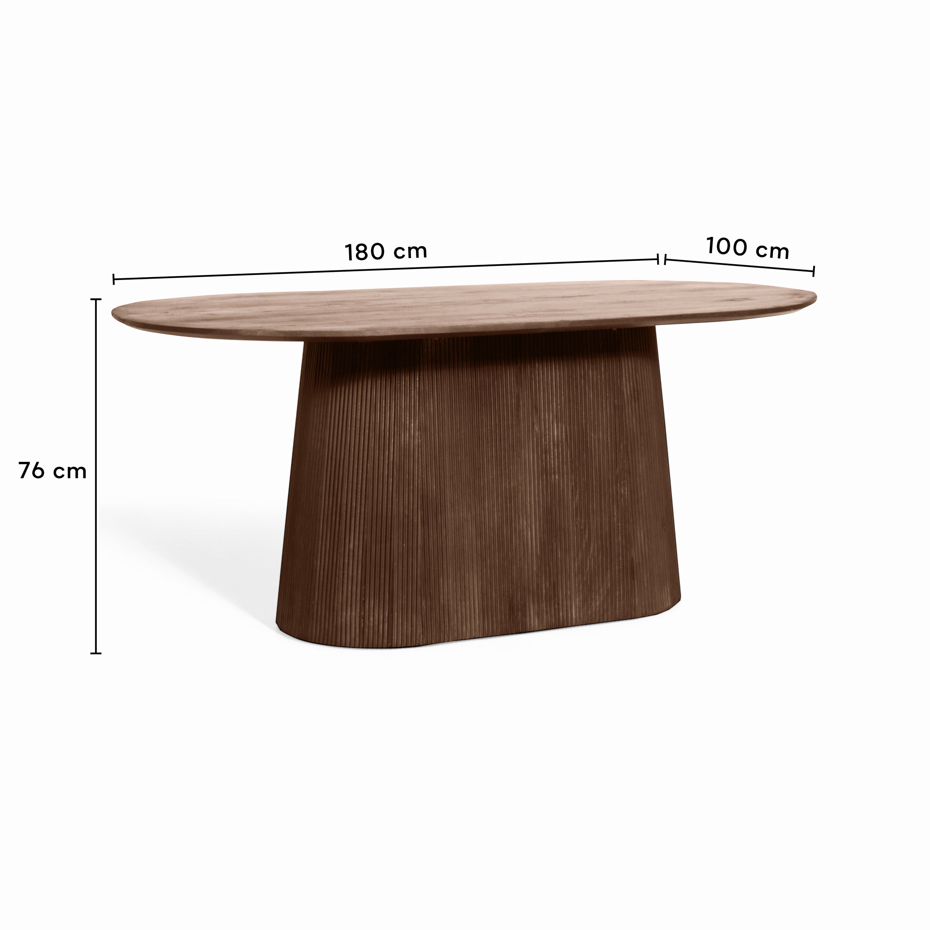 by fonQ Grand Eettafel Tabacco Mangohout - 180 x 100 cm