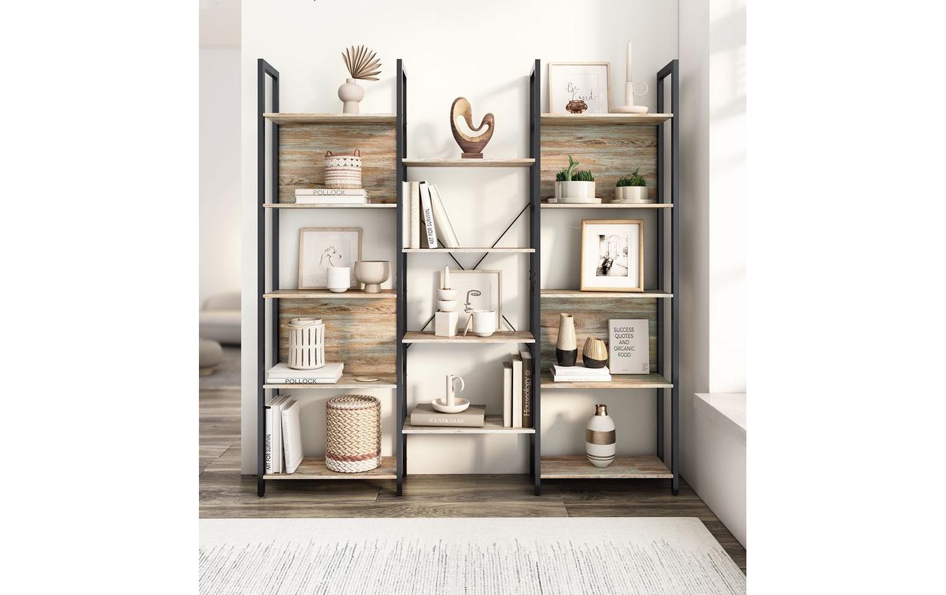 Regal 14 Ablagen 158 x 166 cm, Braun/Schwarz<br>Standregal