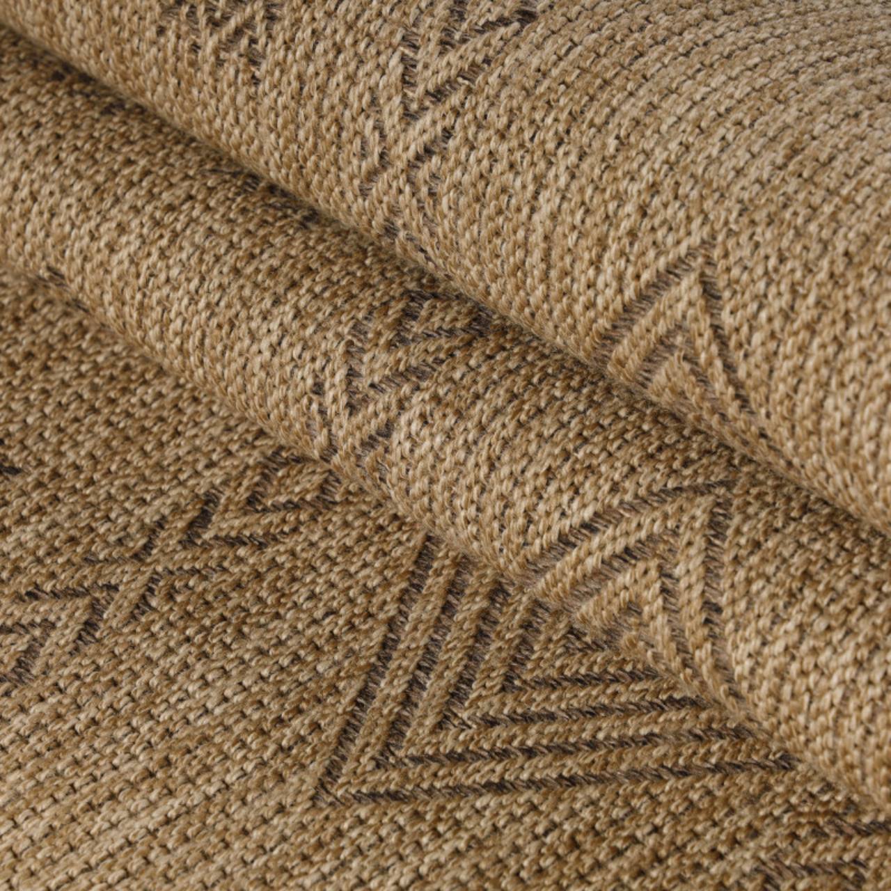 In & Outdoor Teppich Wetterfest Läufer Beige - Balkon Teppich Wasserfest