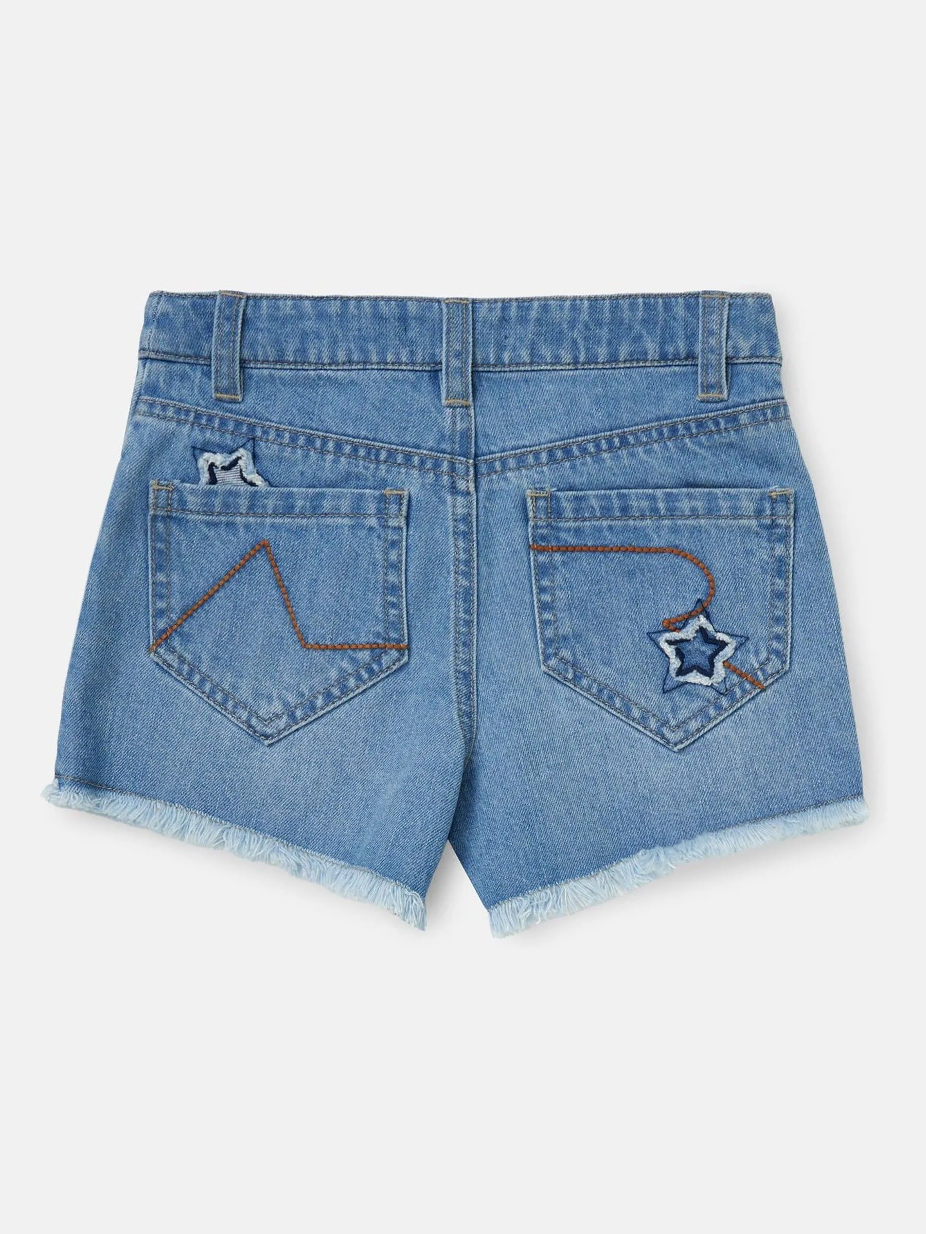 Angel & Rocket Nina Star Applique 100% Cotton Denim Shorts