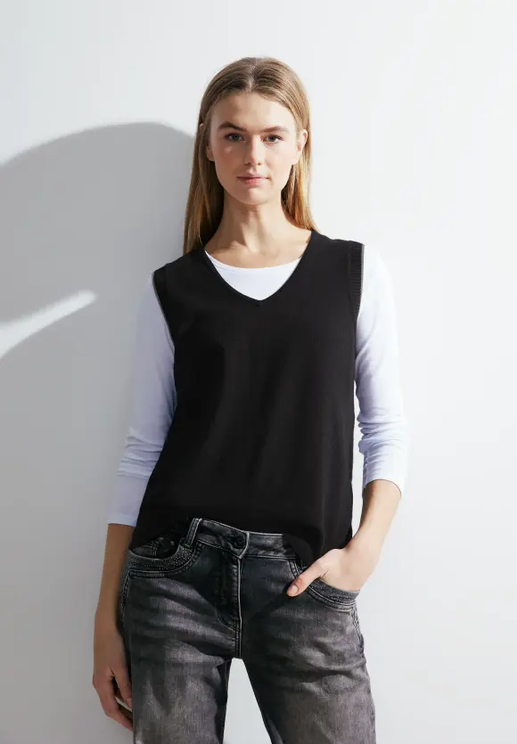 Pullunder mit V-Ausschnitt - Black