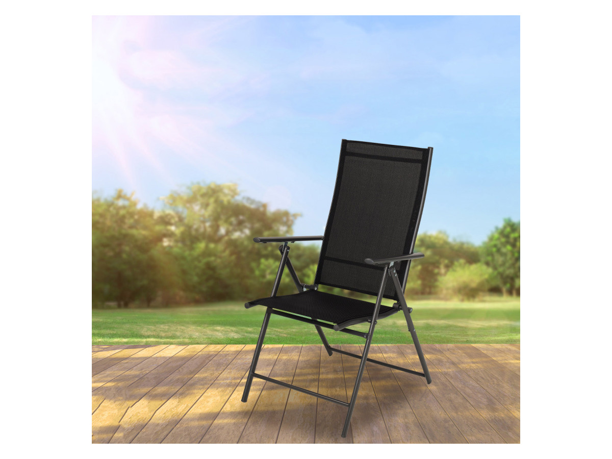 Infinity goods verstelbare inklapbare tuinstoel - Black