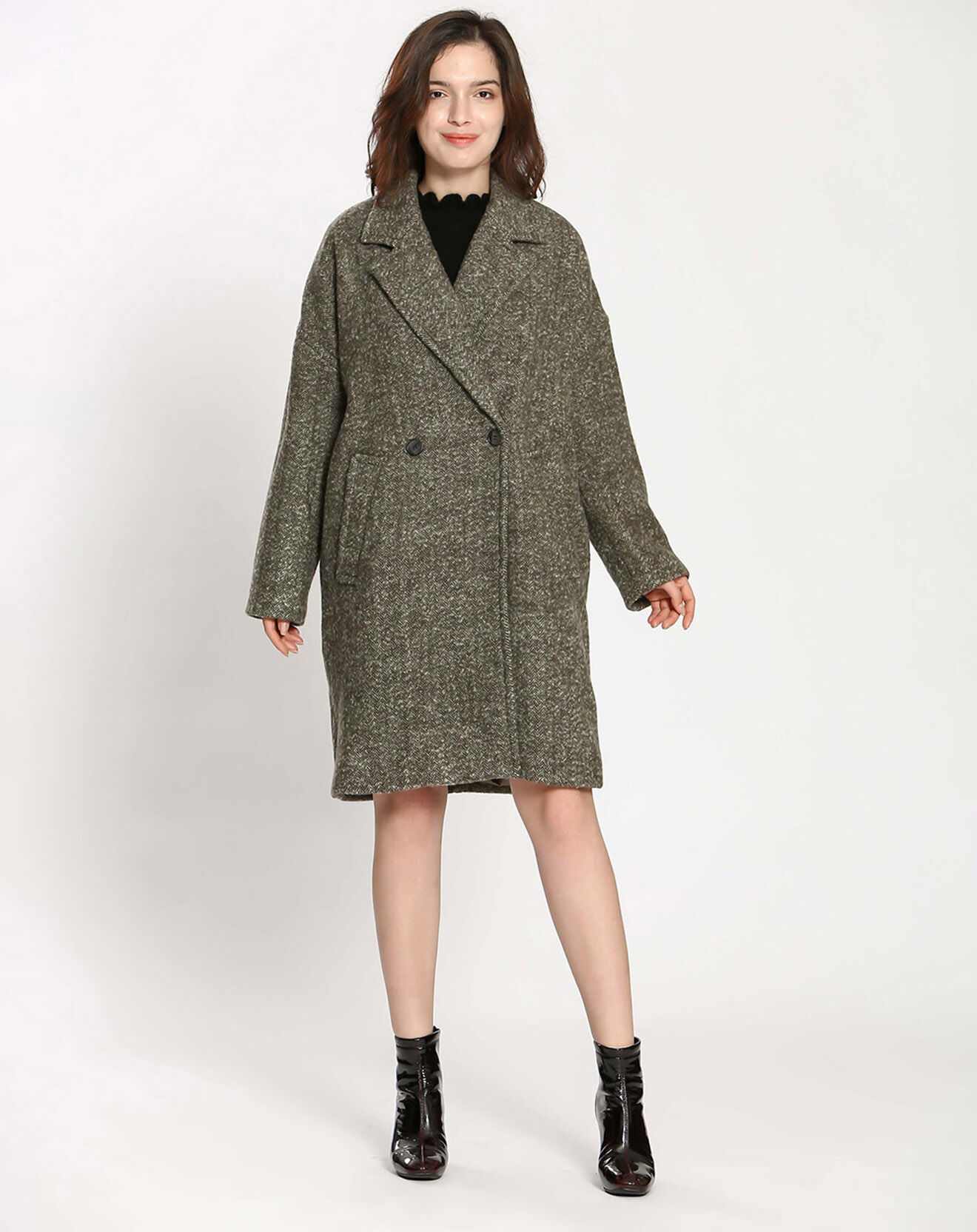 See u Soon Manteau en Laine mélangée Elisabeth khaki