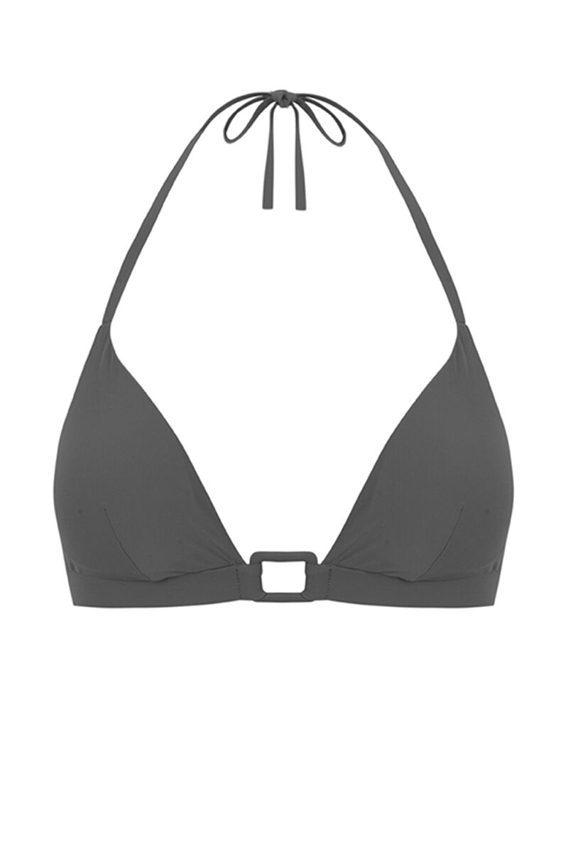 Top de biquíni triangular arandela verde - pernas