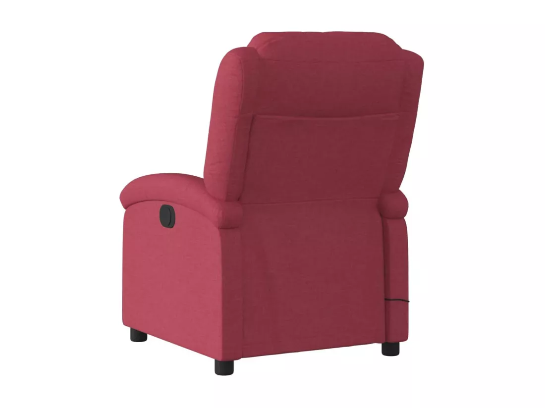 Fauteuil massant inclinable électrique Rouge bordeaux Tissu