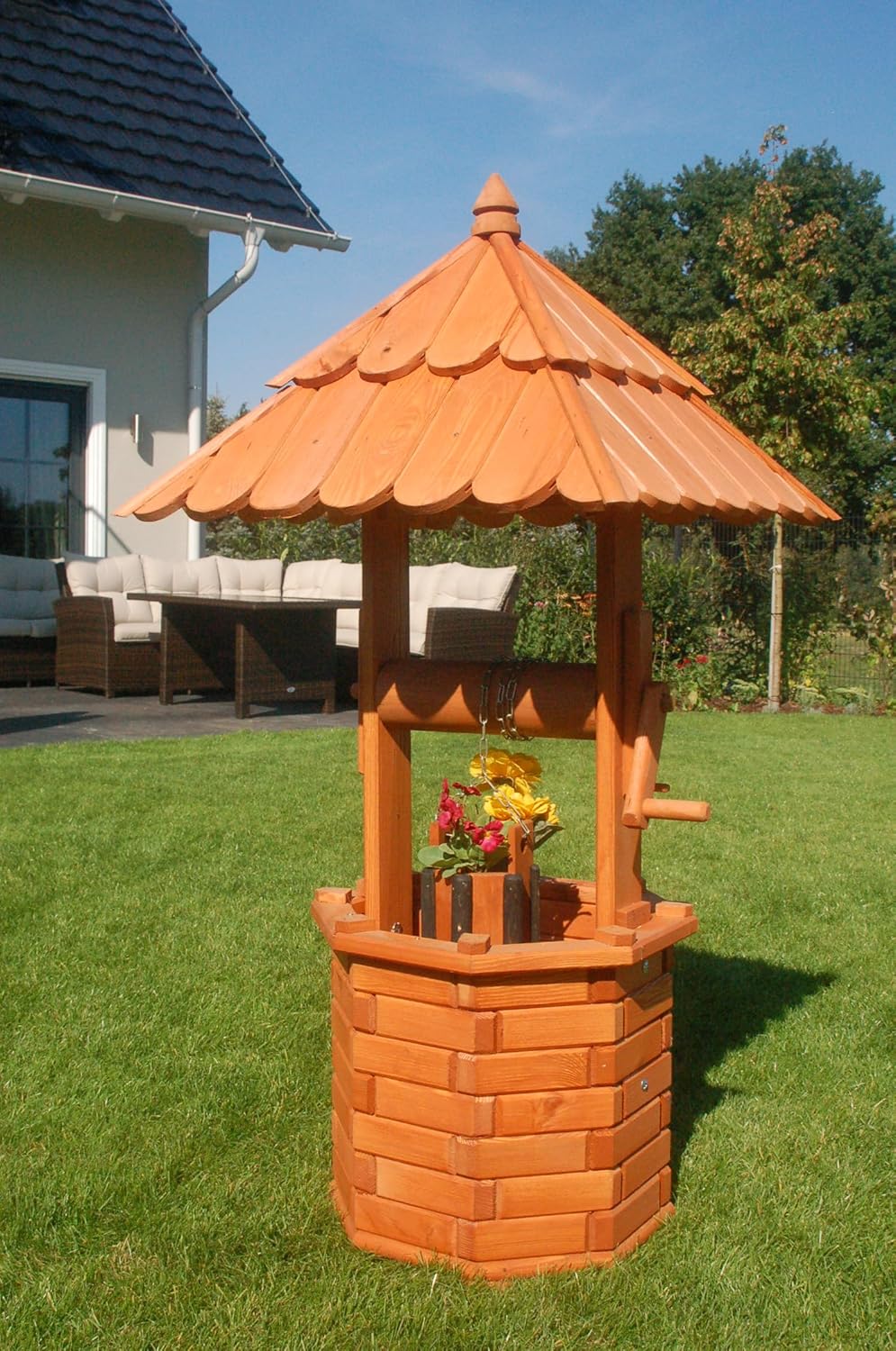 Zierbrunnen, Holzbrunnen, Gartenbrunnen, Brunnen Höhe 1,20 m